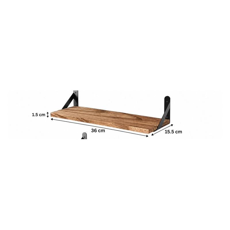 Wooden Floating Wall Shelf for Home Organization – Space-Saving Wall-Mounted
