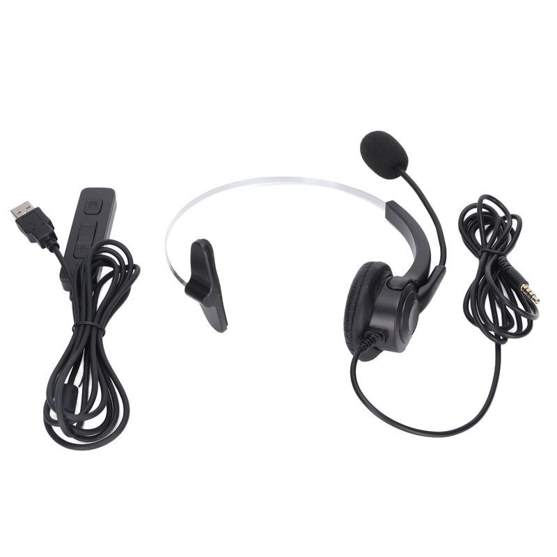 USB Headset 3.5mm Computer Headphone with Microphone Noise Cancelling for