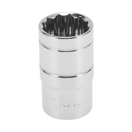Motoforti Universal Impact Socket Hardware Tool 38mm Durable Chrome Vanadium Steel Silver Tone 1 Pcs 12 Point 16mm for Car Motorcycle Dirtbike 1/2 Inch Drive