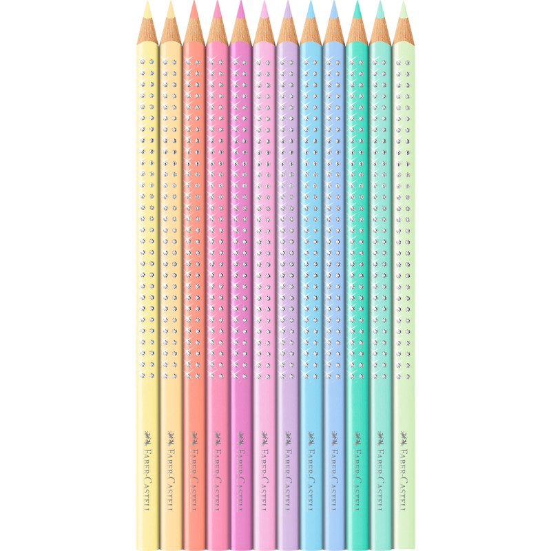 Faber Castell Colouring Pencils Sparkle Pastel Pack of 12 Metal