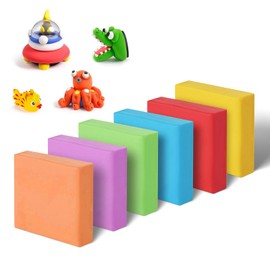 6Pcs Kneadable Eraser, Sketch Soft Putty Rubbers, Colorful Kneaded Eraser, Blending Correcting Rubber, Colored Art Drawing Putty Eraser with Clear Case, Moldable Putty Rubber for Kids Drawing