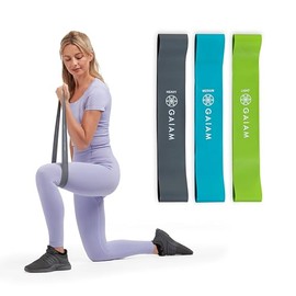 Gaiam Restore - Juego de 3 Bandas de Resistencia para Ejercicios y Entrenamientos de piernas y Botines, Bandas de 12 x 2 Pulgadas