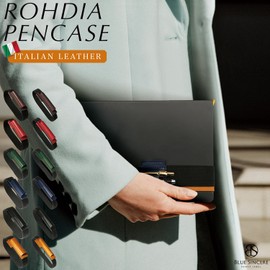 BLUE SINCERE RDP1 Rodeia Pen Holder for Notebook, Genuine Leather, Italian Leather, Fits A6 - A5 Size, Slim Pencil Case, Men's, Women's, Gift Box Included, retro camel, Modern