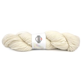 HiKoo Madrona DK Soft Yarn Hank for Knitting, Crocheting, and Crafts, Baby Alpaca Wool, Merino Wool, Bamboo Viscose and Nylon Blend, 232 Yards, #1501 – Natural Pearl