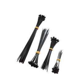 Accufix™ Premium Cable Ties Black - 100 Pack 3.6mm Zip Ties Heavy Duty, Cable Tie, Tie Wraps for Home, Office, Garden, Assorted in Sizes 100mm, 150mm, 200mm, 250mm, (25 Premium Plastic Ties Per Size)