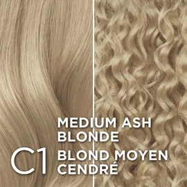 L’Oréal Paris Excellence Crème Permanent Hair Color, C1 Medium Ash Blonde, 100% Grey Coverage, Hair Dye, 1 EA (Packaging May Vary)