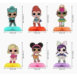 Unique L.O.L Surprise 6 Pc. Honeycomb Birthday party Decorations tabletop decorations