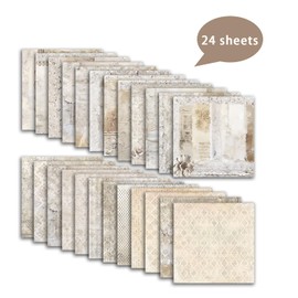 12x12 Vintage Scrapbook Paper, 24 Sheets/24 Designs Double-Sided Floral Patterned Paper for DIY Card Making Photo Album Journal Decor