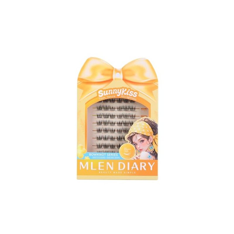 MLEN DIARY Lash Clusters 60PCS Natural Eyelash Clusters C Curl