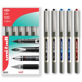 Uni-Ball EYE UB-157 Rollerball Pen - 0.7mm Nib - 2 x Black, 2 x Blue and 1 x Red (Pack of 5)