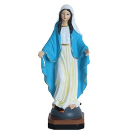 MEETYAMOR Blessed Holy Mother Virgin Mary Statue, 8.5“ H Catholic Our Laday of Grace Figure for Indoor Altar Home Decor, Hand Painted Inspirational Religious Gifts for Mom, Believers