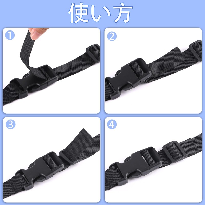 FINGOOO Cargo Strap, 5-Pack, Luggage Fastening Belt, Load-Tightening Band, Tie-Down