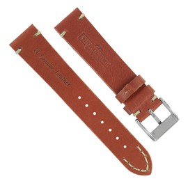 VintageTime Watch Straps - Vintage Style Calf Leather Replacement Watch Bands | 18mm, 20mm, 22mm (18mm, Light Brown)