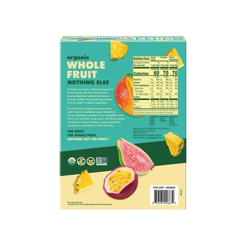 Solely 2-Pack Solely Organic Fruit Jerky Variety 32ct 0.8oz -