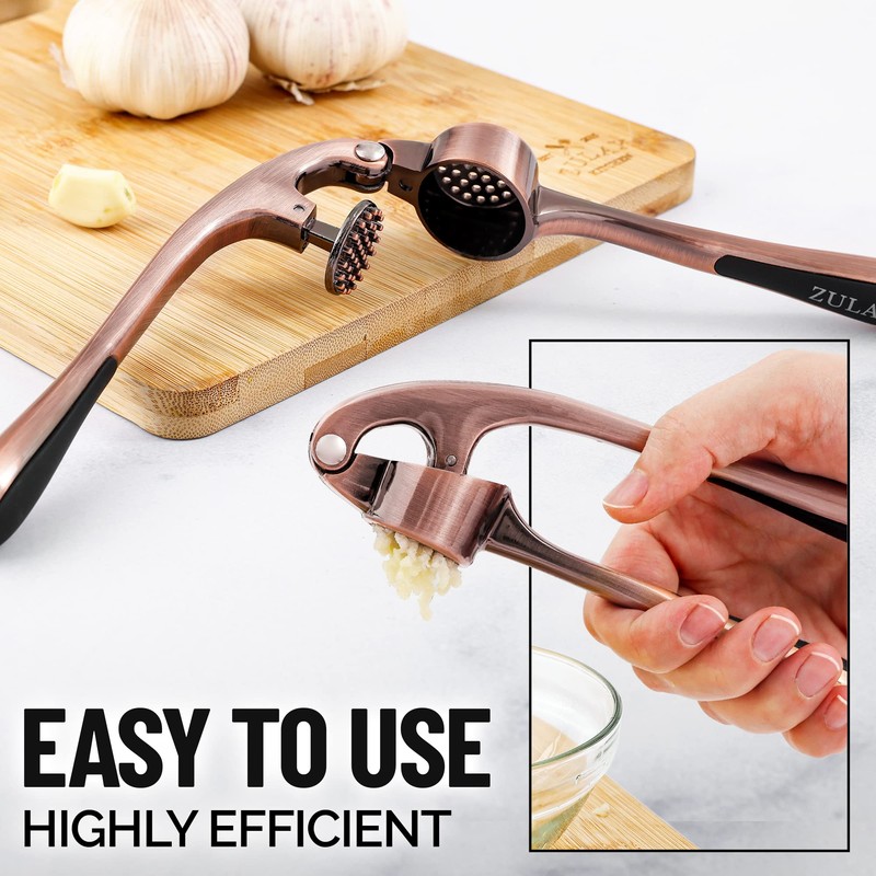 Zulay Kitchen Premium Garlic Press Set - Rust Proof Professional
