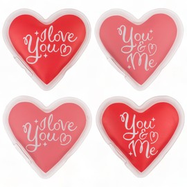 Hand Warmer Pocket Warmer Sets Reusable, Heat Pad for Cold Days and for Travel, Heat Bending Cushion with Great Motifs (Set of 4 Love You Hearts)