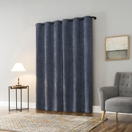 Sun Zero Isidora Velvet Magnetic Closure 100% Blackout Grommet Curtain Panel, 40" x 96", Indigo Blue
