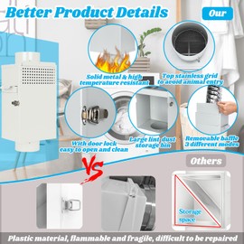 DITKOK Upgraded Galvanized Steel 3-in-1 Multifunction Indoor Dryer Vent Kit, Dryer Duct Lint Trap, Dryer Vent Box Switch Summer Winter for Electric Dryers, Fits all 4" Dryer Duct Hose