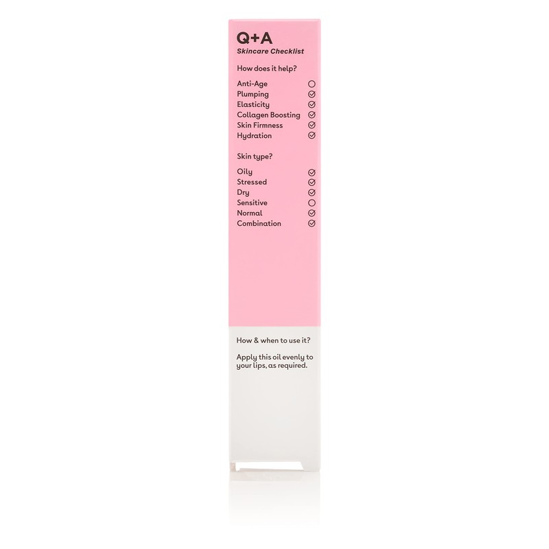 Q+A Liquorice Lip Oil. A hydrating, healing and plumping lip