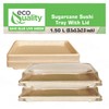 EcoQuality X-Large Compostable Sushi Trays with Lids - Natural Sugarcane