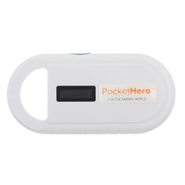 Pocket Hero™ ISO Microchip Scanner for Pets – Compact, Rechargeable Reader with Bright Display, USB Cable and Test Chip Included