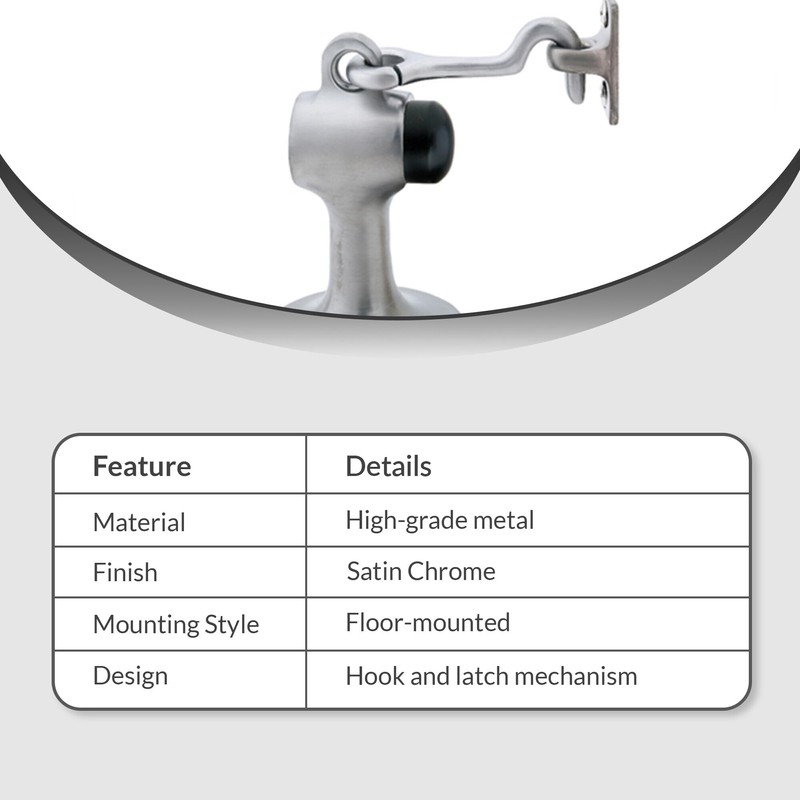 FHC FL2521SA Floor Mounted Heavy-Duty Door Stop with Hook 3-1/8"