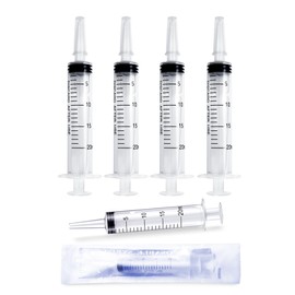 20ml Syringe for Liquid, Large Plastic Syringe 5 Pack 20ml Syringes, Measuring Syringe Tools, Oral, Scientific Labs, Measurement, Dispensing, with Cap Syringe