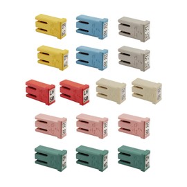 15A/20A/25A/30A/40A/50A/60A 32V Mini Slotted Automotive MCASE Shaped Cartridge Fuse Kit, 16Pcs