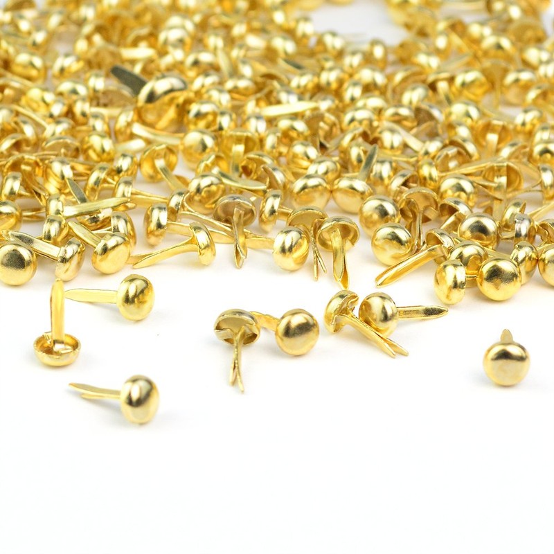 500 PCS Paper Fasteners, baotongle Brass Plated Scrapbooking Brads Round