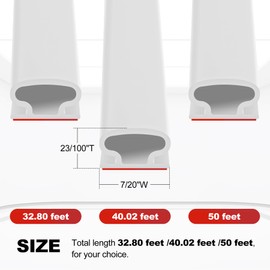 Rubber Door Seal Strip 50 Ft Rubber D-Shape Weather Stripping Self-Adhesive Door Frame Rubber Seal for Exterior Front Doors Jamb House Entry Door Frame Easy Cut to Size - White