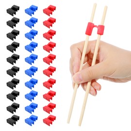 YBEATY 30PCS Reusable Chopsticks Helper Training Chopsticks Beginner Multicolor Plastic Practice Chopstick Trainer with Hinges Chinese Chop Stick for Many Age Adult Trainers Learner Practice