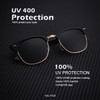 KALIYADI Sunglasses for Men and Women Semi-Rimless Frame with Glass