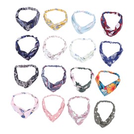 Baluue 16pcs Elastic Cross Headbands Twisted Design for Running Fitness Sports Yoga Random Colors Sweat Absorbing Washable Comfortable Hairbands for Women Random Color