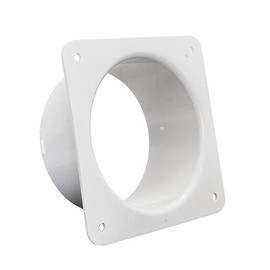 JSIXASO Wall Flange for Ventilation System Mounting Round Pipe PVC Connector Wall Flange Connector for Ventilation Pipe (White 100 mm)