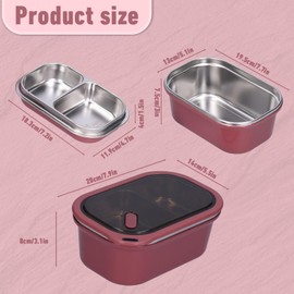 Niiyen Lunch Box 1200ml 2 Layers Hot Food Lunch Containers with Spoon Portable Adult Kids Bento Lunch Box Cold and Hot Food Storage for School Office Outdoor Travel