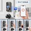 Ulecoce Fingerprint Keypad Deadbolt with Handle Set, Keyless Entry Door