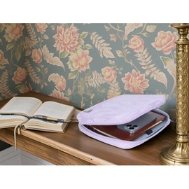 Octsky Bible Cover Carrying Book Case Church Bag Bible Protective with Handle and Zippered Pocket, Floral Purple