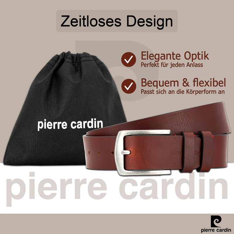 Pierre Cardin Men's Leather Belt, brown