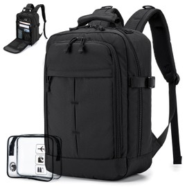 COSCOOA Small Travel Backpack 20L,United Airlines Personal Item Bag 17x10x9 inch,Flight Approved Underseat Ryanair 40x20x25 CM Carry on Luggage Bag,Mochila de Viaje,Cabin Size Backpack Black