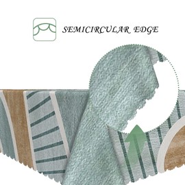 ggaimwf 60x102 Inch Abstract Art Rectangle Tablecloth Blue Brown Flow Curve Stripe Texture Table Cloth Modern Minimalist Waterproof Durable Table Cover for Kitchen Dining Home Office Picnic Decor