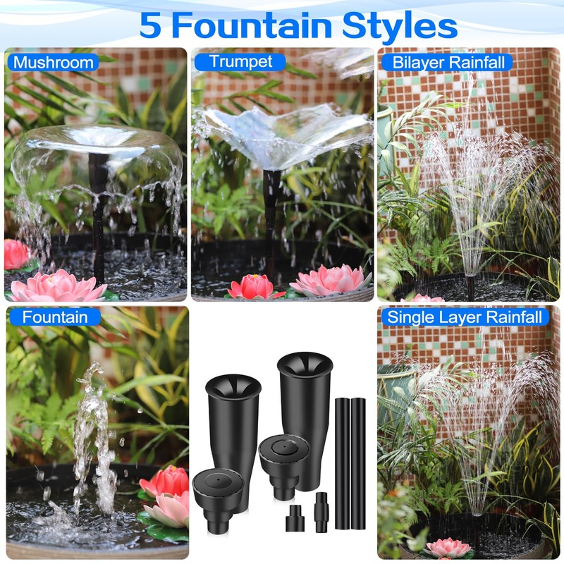 Water fountain nozzle for Garden, Ponds, Tabletop Fish Ponds, 8
