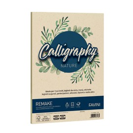 Favini A690664 Calligraphy Nature Remake colore Perla 120 gr/m2 formato A4 21x29,7 cm 50 fogli ideali per Inviti Partecipazioni Diplomi Menù Made in Italy