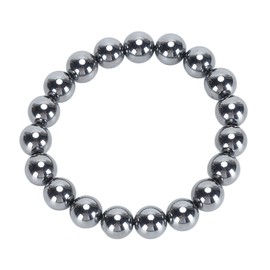 Terahertz Bracelet with Elastic Rope Terahertz Healing Stone Beads Power Energy Stone Bracelet for Men Women 12mm