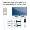 Yeatel Cable De Extensión De Alimentación De 2 Clavijas De