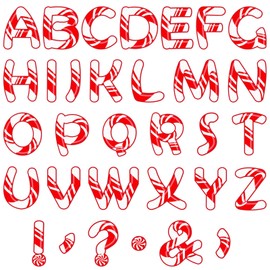 150 PCS Large 7" Font Christmas Bulletin Board Letters and Punctuation Cutouts Set, Candy Cane Letter Bulletin Board Decoration for Classroom Alphabet Poster Wall Bulletin Board Home School Decor