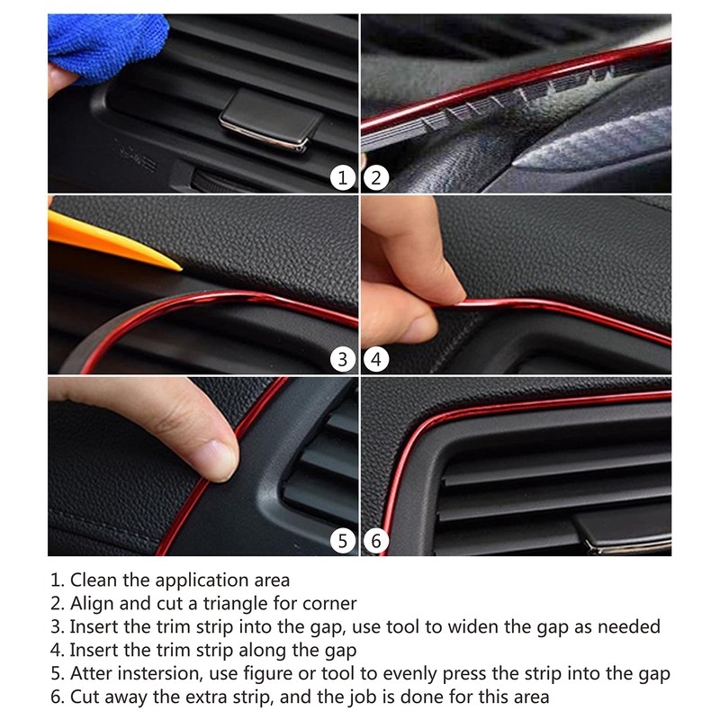 16Ft (5m) Gap Trim Strip for Car Interior Decorative Molding