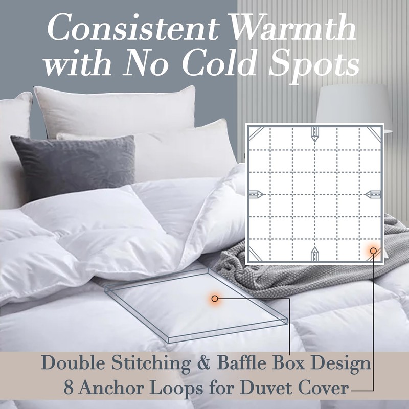 Bella Sonni Luxury Twin Size Down Comforter | All Season