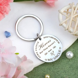 KutfxuiMR Uncle Fathers Day Gift, Uncle Stocking Stuffer Keychain Birthday Christmas Gifts from Niece from Nephew