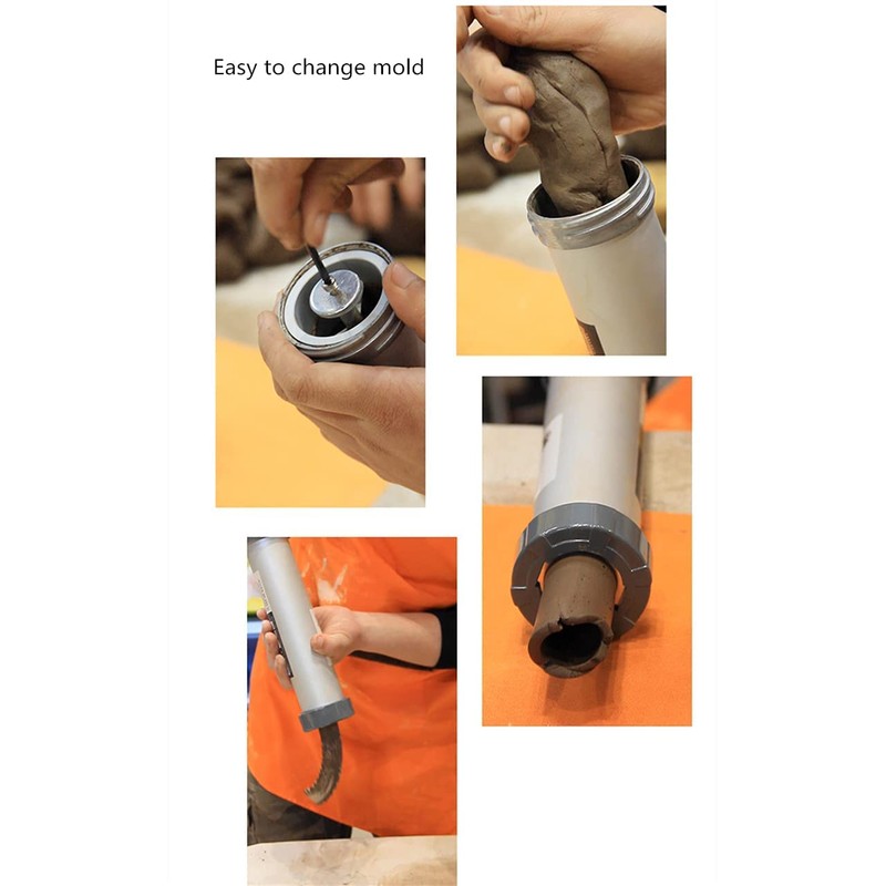 LEQH Clay Extruder Gun, Clay Extruder Tool with 12 Different