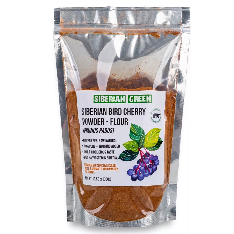Siberian Bird Cherry Fine Powder Flour 300gr (10.58 oz) Wild
